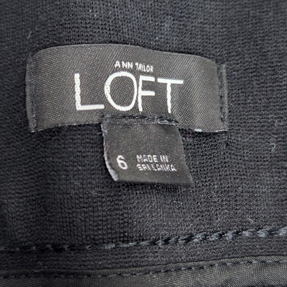 Loft ponte stretch pants faux leather tuxedo stripe black 6 - Picture 8 of 16